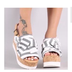 Must Go Sale!! Striped Platform Sandals